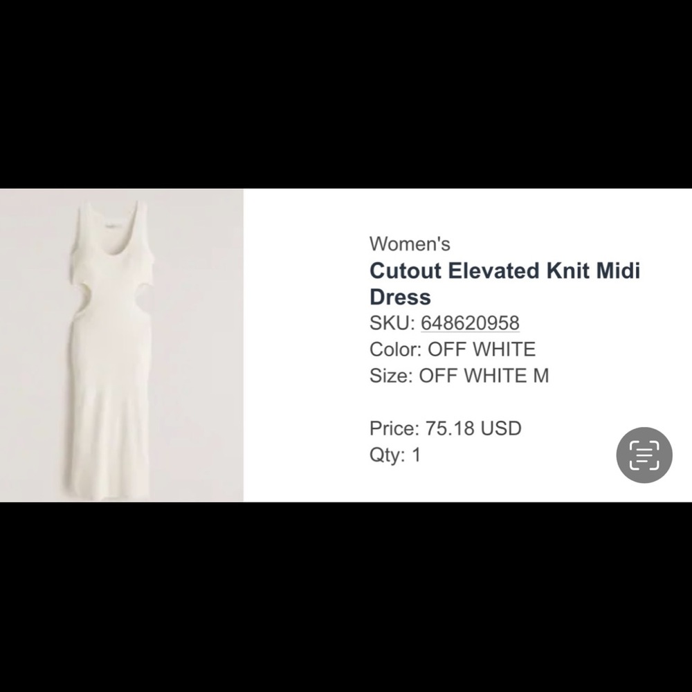 Abercrombie & Fitch Cutout Elevated Midi Dress Knit, Off White, Medium